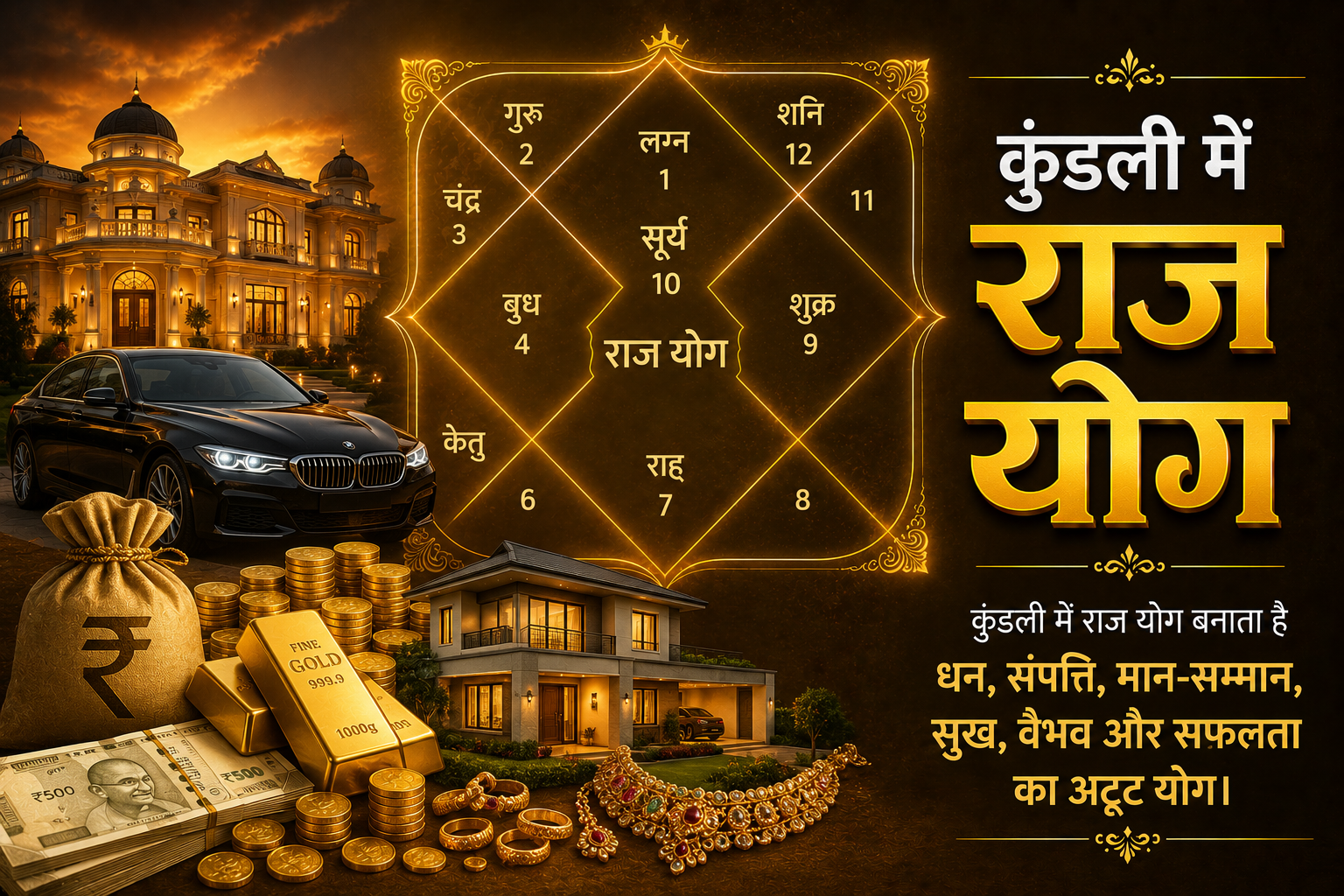 कुंडली में राजयोग रिपोर्ट